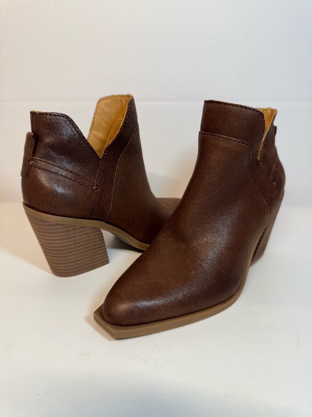 Crown Vintage Brown Leather Western Ankle Boots Booties 7M